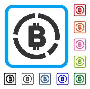 Bitcoin diyagram simgesi çerçeveli