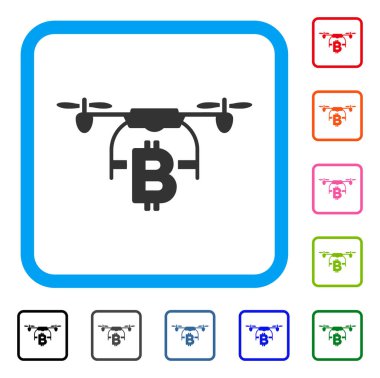 Bitcoin uçak teslimat simgesi çerçeveli