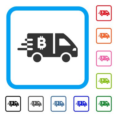 Bitcoin Express araba simgesi çerçeveli
