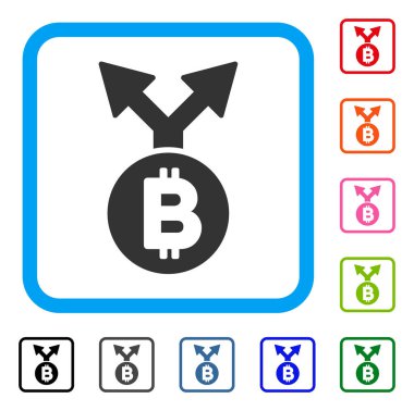 Bitcoin çatal simgesi çerçeveli