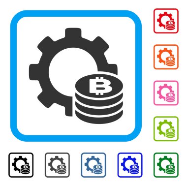 Bitcoin sanayi dişli simgesini çerçeveli