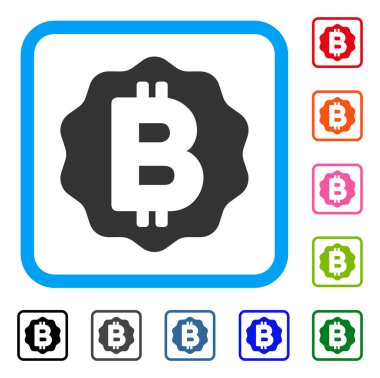 Bitcoin madalya sikke simge çerçeveli