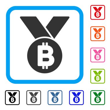 Bitcoin madalya simgesi çerçeveli