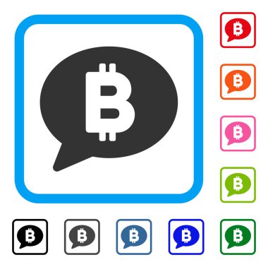 Bitcoin mesaj balon simgesi çerçeveli