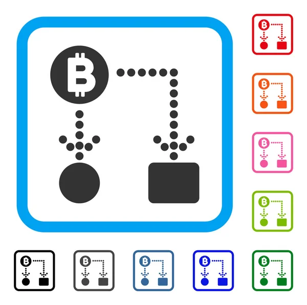 Bitcoin Cashflow Framed Icon — Stock Vector