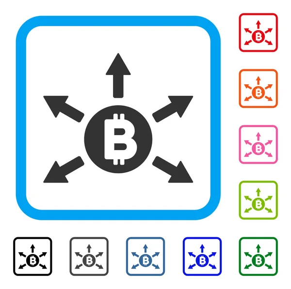 Bitcoin 방출 액자 아이콘 — 스톡 벡터