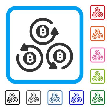 Bitcoin karıştırıcı döndürme simgesi çerçeveli