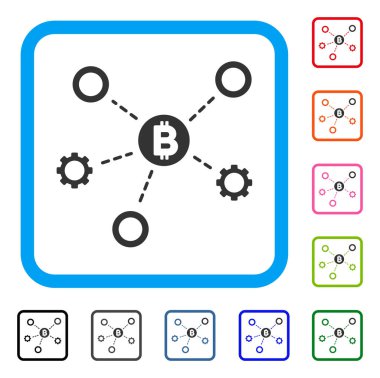 Bitcoin ağ düğümleri simgesi çerçeveli