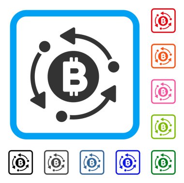 Bitcoin döndürme oklarını simgesi çerçeveli