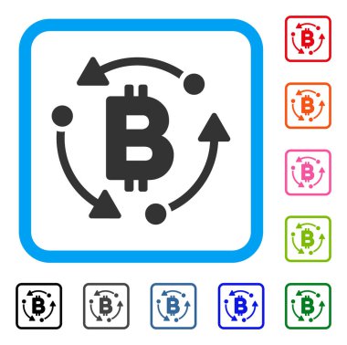 Bitcoin döndürme simgesi çerçeveli