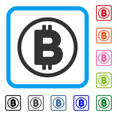 Bitcoin yuvarlak simge çerçeveli