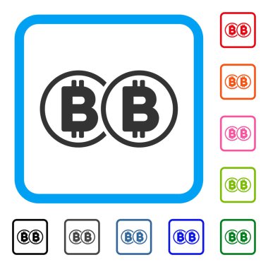 Simgesini çift kişilik Bitcoin çerçeveli