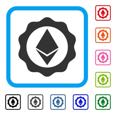 Simge Ethereum rozet mühür çerçeveli
