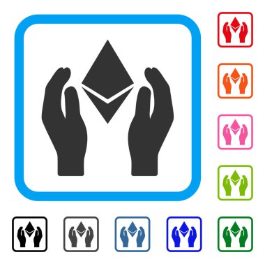 Ethereum eller simgesini çerçeveli