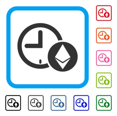 Ethereum kredi saat simgesi çerçeveli