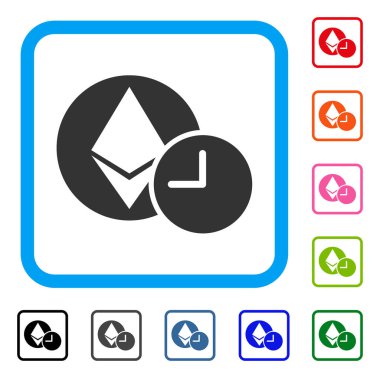 Ethereum kredi saat simgesi çerçeveli