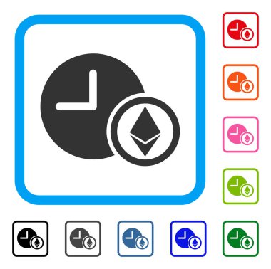 Ethereum kredi saat simgesi çerçeveli