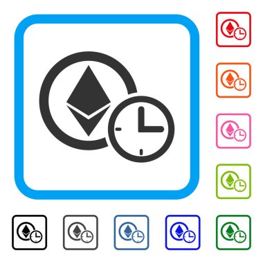 Ethereum kredi saat simgesi çerçeveli