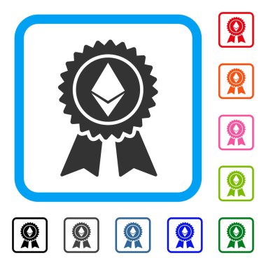 Ethereum ödül mühür simgesi çerçeveli