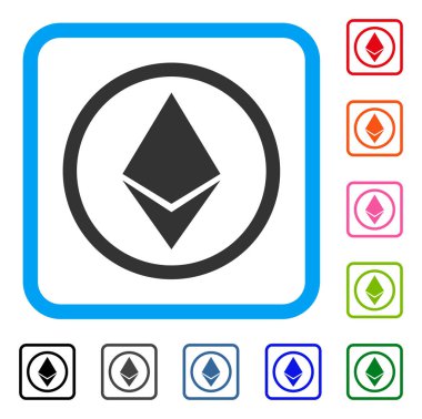 Ethereum yuvarlak simge çerçeveli