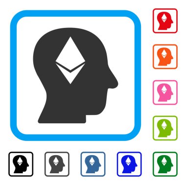 Ethereum düşünme kafa simgesi çerçeveli