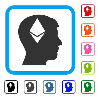 Ethereum düşünme kafa simgesi çerçeveli