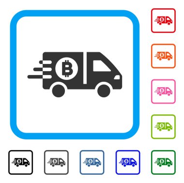 Hızlı Bitcoin teslim araba simgesi çerçeveli