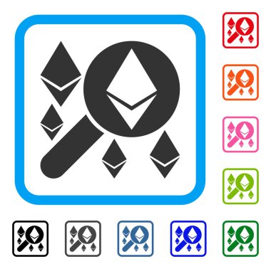 Büyüteç arama Ethereum simgesi çerçeveli