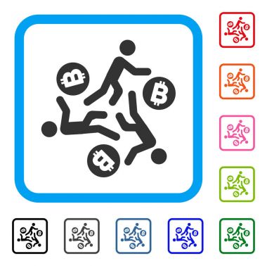 Bitcoin kisilik çalışan simgesi çerçeveli