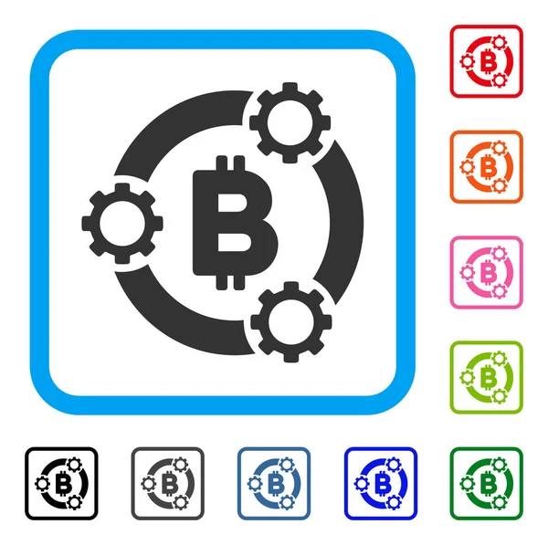 Bitcoin havuzu işbirliği simgesi çerçeveli