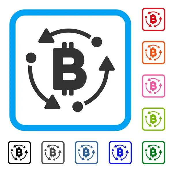 Bitcoin περιστροφής πλαισιωμένη εικόνα — Διανυσματικό Αρχείο