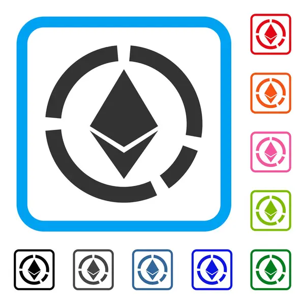 Ethereum daire diyagram simgesi çerçeveli — Stok Vektör