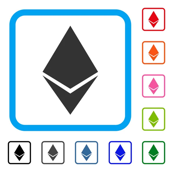 Ethereum-Crystal keretes ikon — Stock Vector
