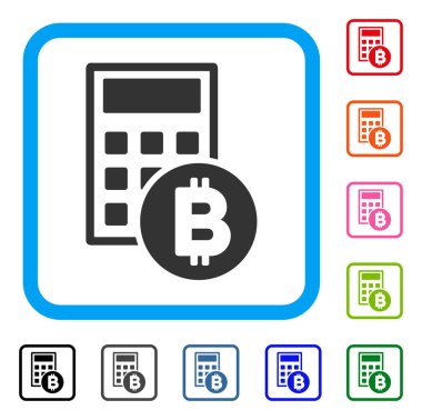 Bitcoin hesap makinesi simge çerçeveli