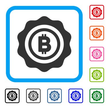 Simge Bitcoin mühür damgası çerçeveli