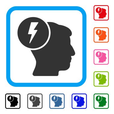 Beyin elektrik simgesi çerçeveli