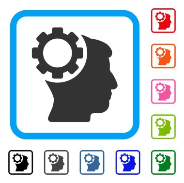 Beyin dişli simgesini çerçeveli