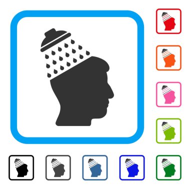 Beyin duş simgesi çerçeveli