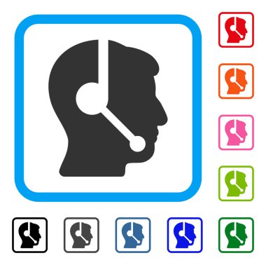 Çağrı Merkezi operatörü simgesi çerçeveli