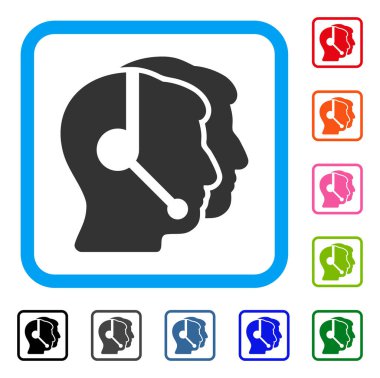 Çağrı merkezi operatörleri simgesi çerçeveli