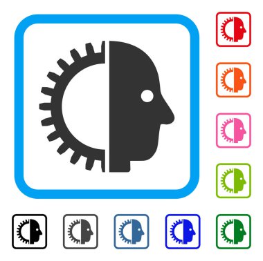 Cyborg kafa simgesi çerçeveli