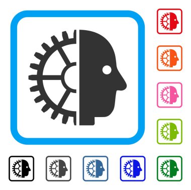 Cyborg kafa simgesi çerçeveli