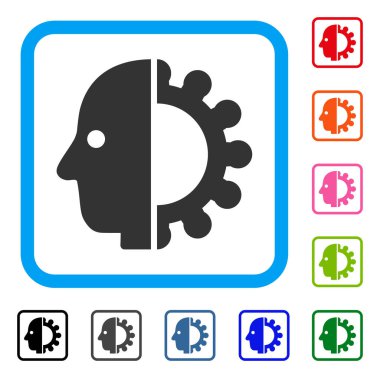 Cyborg kafa simgesi çerçeveli