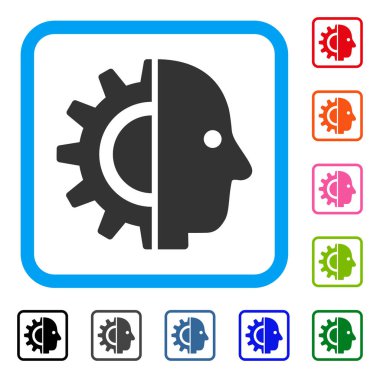 Cyborg kafa simgesi çerçeveli