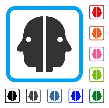 Çift yüzlü simgesi çerçeveli