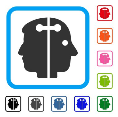 Çift kafa bağlantı simgesi çerçeveli