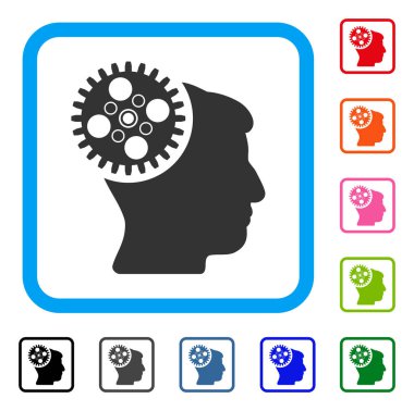 Kafa Gearwheel simgesi çerçeveli