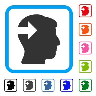 Baş eklenti ok simgesi çerçeveli