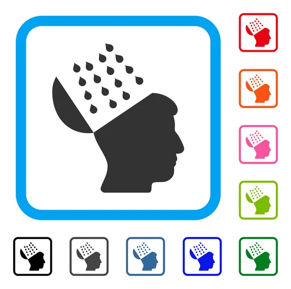 Icono enmarcado ducha cerebral — Vector de stock