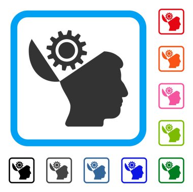 Açık kafa dişli simgesini çerçeveli